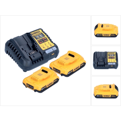 DeWALT DCB1104D2 Starterset 2x DCB183 Accu 2.0Ah 18V XR + Multilader DCB1104