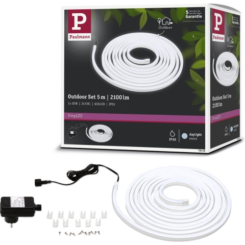 Paulmann SimpLED Outdoor Stripe 78908 LED-strip complete set Met connector (male) 24 V 5 m Daglichtwit
