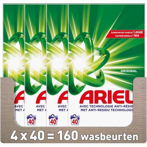 5x Ariel Waspoeder Original 40 Wasbeurten 2,2 kg