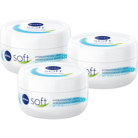 3x Nivea Soft Crème Pot 200 ml