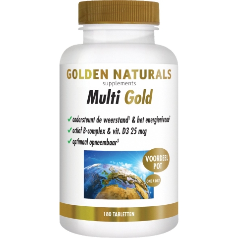 Gratis Verzending: Golden Naturals Multi Gold 180 tabletten