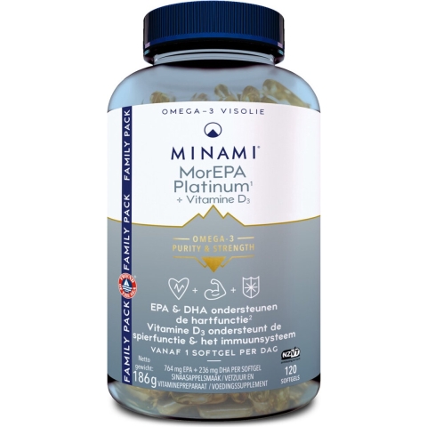 Gratis Verzending: Minami MorEPA Platinum + Vitamine D3 120 softgels