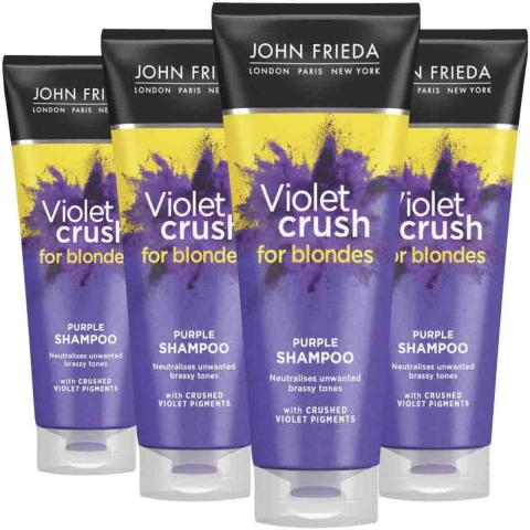 4x John Frieda Violet Crush Shampoo Purple 250 ml