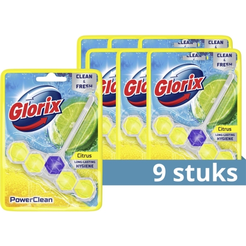 9x Glorix Toiletblok Power Clean Citroen