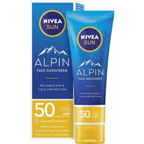 2x Nivea Sun Alpin Zonnecrème Gezicht SPF 50 50 ml