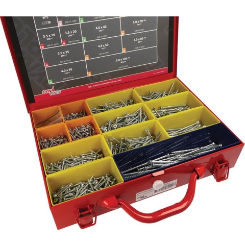 Dynaplus 0289.01.00410 1600-delige Spaanplaatschroevenset - Indoor - Verzinkt - Torx