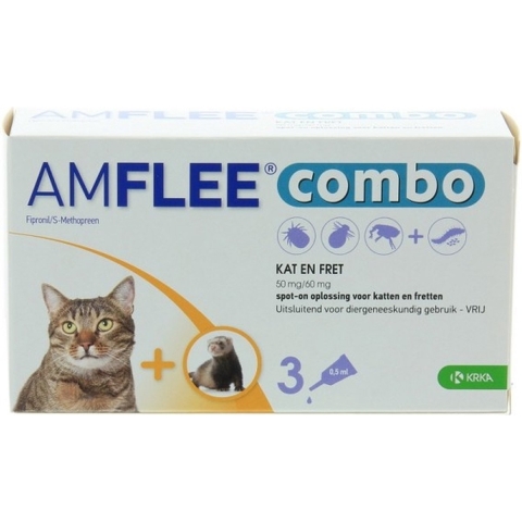 Amflee Combo Spot-On 50 mg kat 2 x 3 pipetten