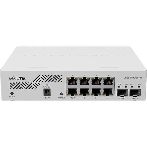 Mikrotik CSS610-8G-2S+IN netwerk-switch Gigabit Ethernet (10/100/1000) Wit Power over Ethernet (PoE)