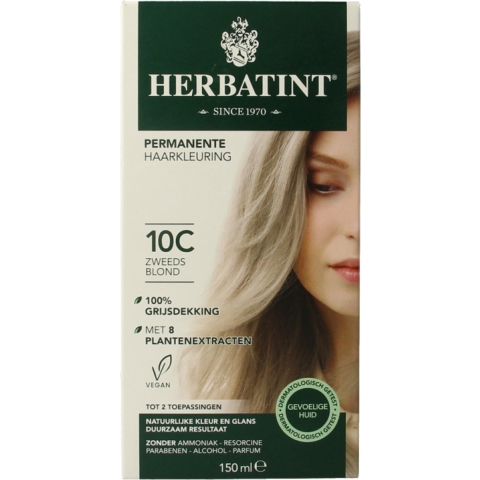 Herbatint Permanente Haarkleur Gel - 10C Zweeds Blond