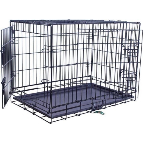 Draadkooi 2 deurs zwart 121 x 76 x 89 cm - Gebr de boon