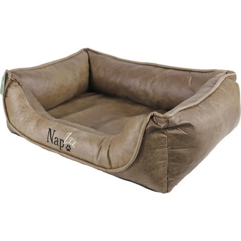 Nap'zzz divan leatherlook duo donkerbruin/bruin 80x60 cm - Gebr de boon