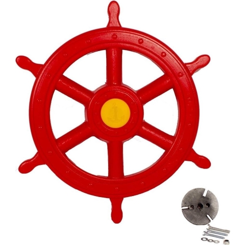 Piratenstuur diam. 300 mm incl. schroeven rood - Hermic