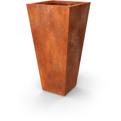 Vaso vaasvormige plantenbakken Cortenstaal Lengte: 500 Breedte: 500 Hoogte: 800 - Geroba