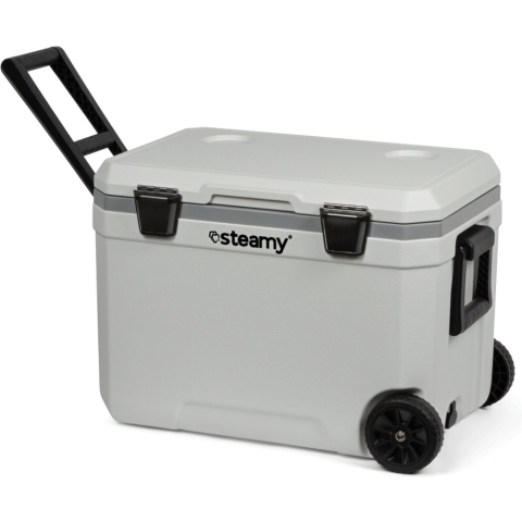 Steamy Marine 45 Roller - Grote Koelbox op Wielen - Speciaal voor op de boot - 45 Liter - Wit