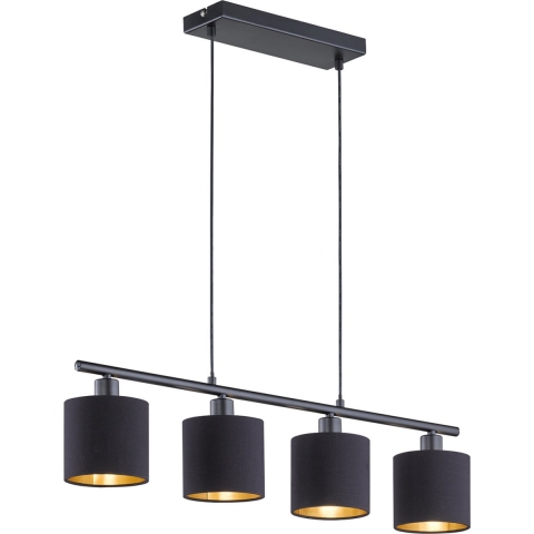 REALITY TOMMY Hanglamp - Zwart - goudkleur - excl.4xE14 - IP20