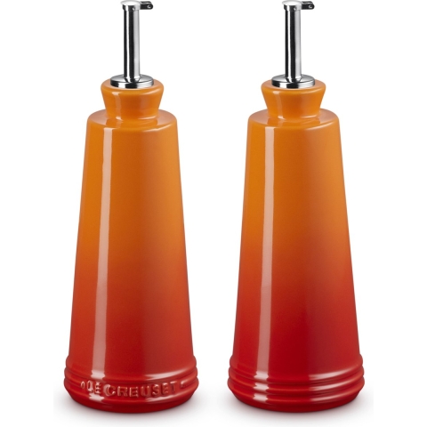 LE CREUSET - Aardewerk - Olie-&Azijnset 0,30l Oranjerood
