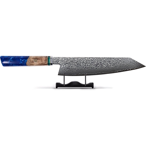 Shinrai Knives - Sapphire Octagon Damascus Kiritsuke 23 cm - Special Edition