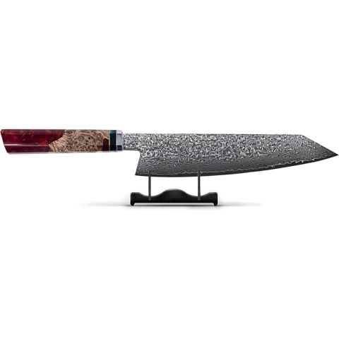 damacus kiritsuke mes 23cm - Ruby Ocatgon