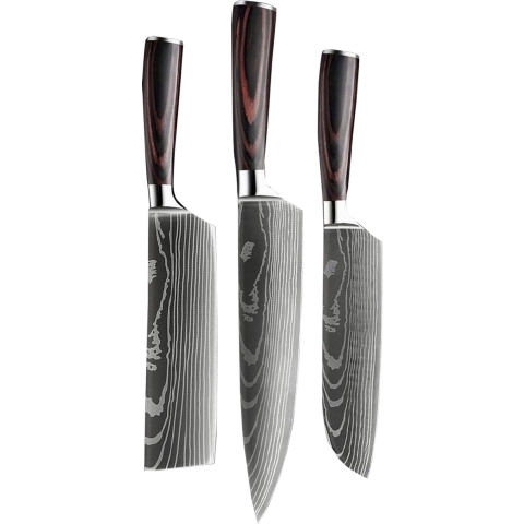 3-delige messenset damascus print