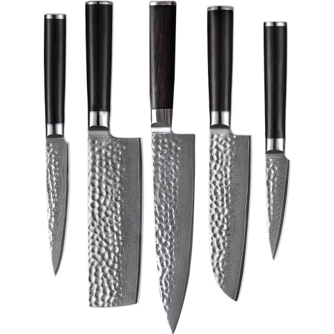 Shinrai Knives - Hammered Damast BR 5-Delige Messenset