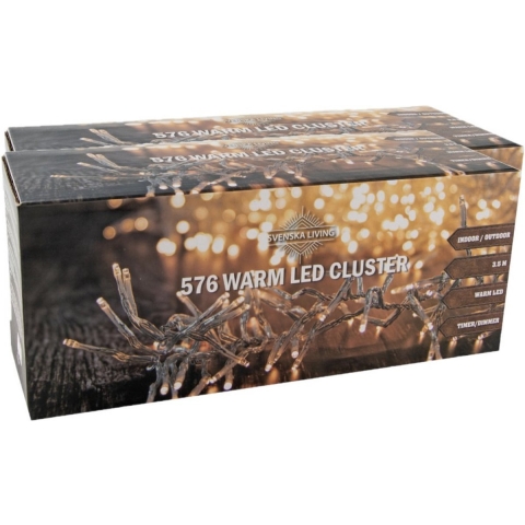 Svenska Living 2x stuks clusterverlichting 576 lampjes 350 cm -