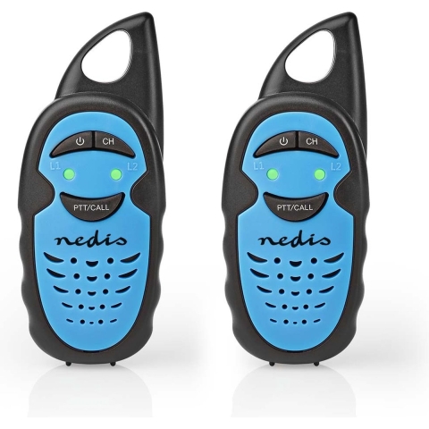 Nedis WLTK0300BU Walkietalkie Bereik 3 Km 1 Kanaal Ptt 2 Stuks Zwart