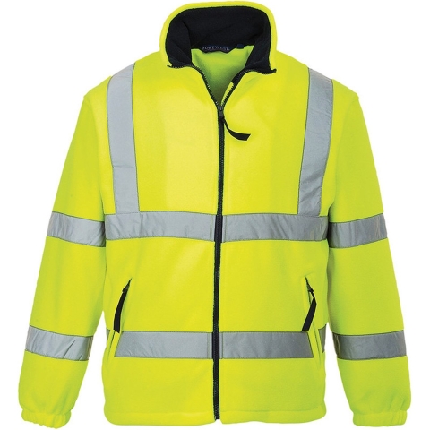 Reflecterende jas fleece geel - L