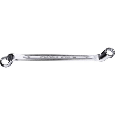 Stahlwille Dubbele ringsleutel | 16 x 17 mm 255 mm | diep gebogen | 1 stuk - 41041617 41041617