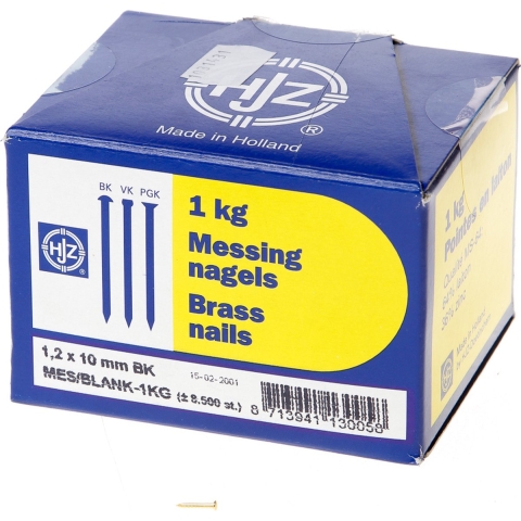 Hoenderdaal Draadnagel Messing Bombekop 1.5X20 | 1 kg - 8003.20.00310