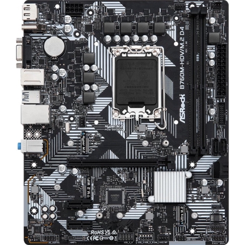 ASRock B760M-HDV/M.2 D4 Moederbord Socket Intel 1700 Vormfactor Micro-ATX Moederbord chipset Intel® B760