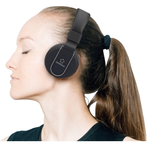 Renkforce RF-BTK-100 On Ear headset Bluetooth Zwart, Grijs Headset, Vouwbaar