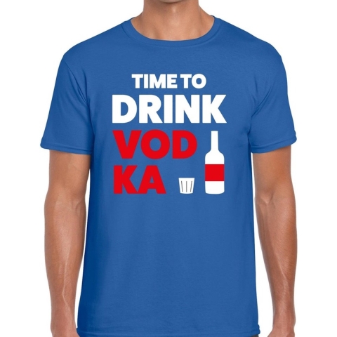 Time to drink Vodka heren T-shirt blauw 2XL -