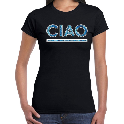 CIAO fun tekst t-shirt zwart voor dames XS -