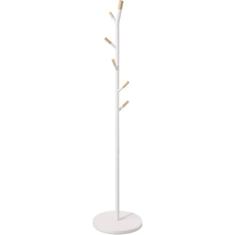 Kapstok - wit - metaal/MDF - 6 haaks - 40 x 175 cm -