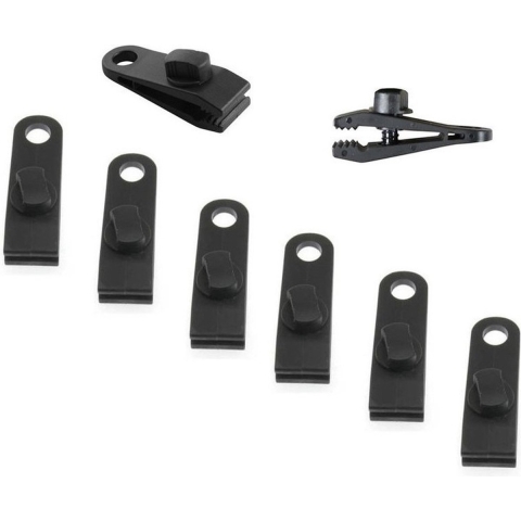 16x Zeilklemmen / zeilclips van kunststof -