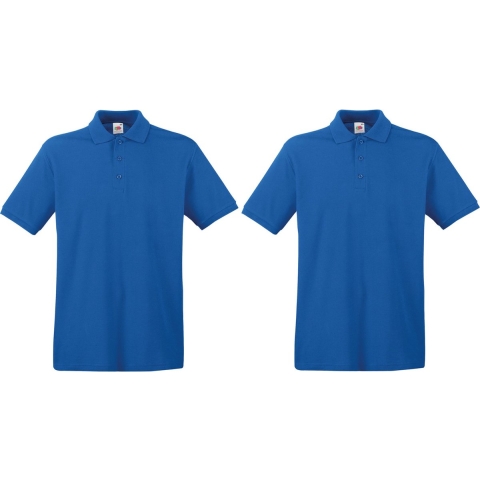 2-Pack maat 3XL grote maat blauw poloshirt premium van katoen voor heren 3XL -