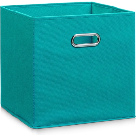 Zeller kastmanden - Set van 8x stuks - Groen - vierkant - 32 x 32 cm - opbergmand - vakkenkast opber -