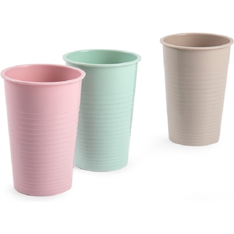 24x Kunststof drinkglazen gekleurd 200 ml -