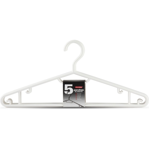 PlasticForte Kledinghangers - 25x - wit - kunststof - 40 cm - kleerhangers -