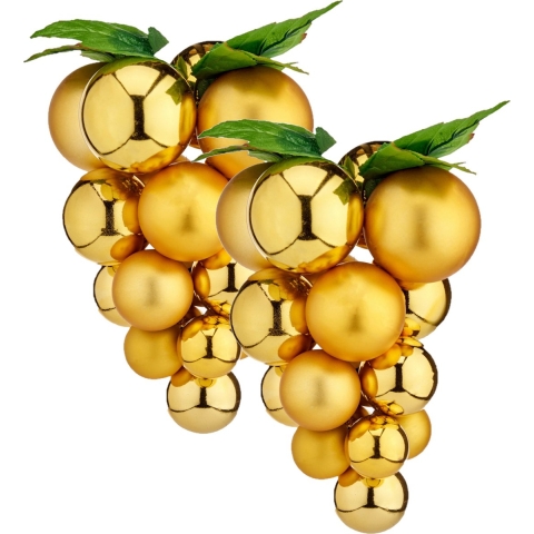 2x stuks decoratie druiventros goud van kunststof 20 cm -