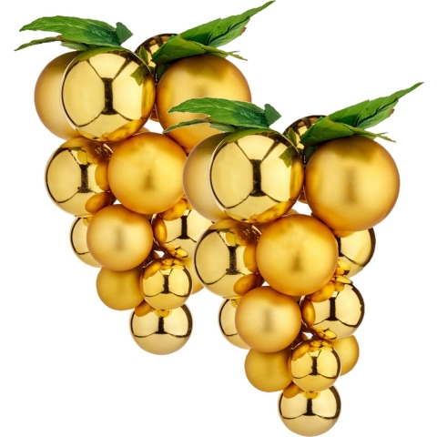 2x stuks decoratie druiventros goud van kunststof 25 cm -