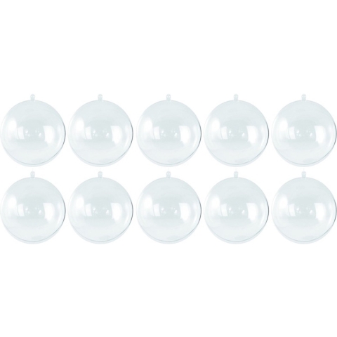 Hobby/diy kerstballen - 50x st - transparant - D6 cm - kunststof - knutselen -