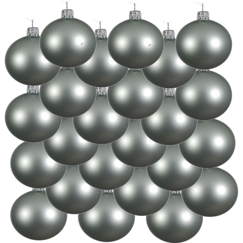 18x Mintgroene glazen kerstballen 6 cm mat -