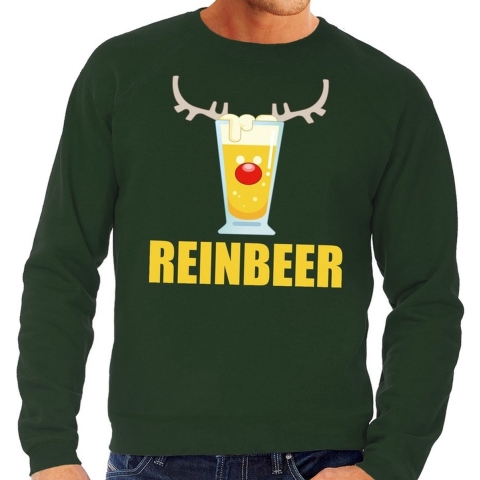 Foute kersttrui Reinbeer groen voor heren M (50) -
