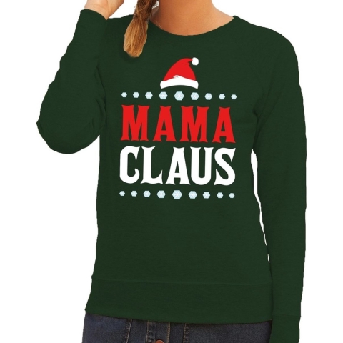 Foute kersttrui mama claus groen dames S (36) -