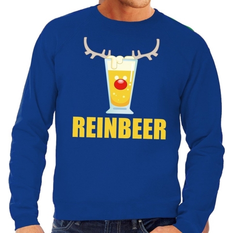 Foute kersttrui Reinbeer blauw voor heren M (50) -