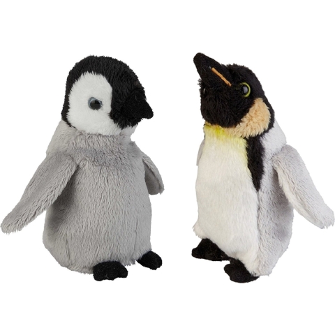 Zuidpool serie pluche knuffels 2x stuks - Pinguin met kuiken van 15 cm -