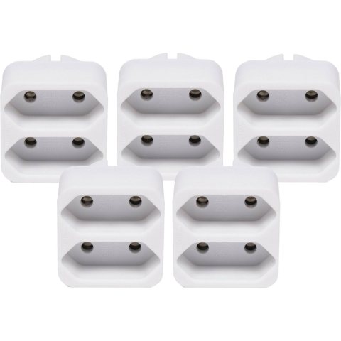 Benson 5x stuks stopcontact splitters duo wit -