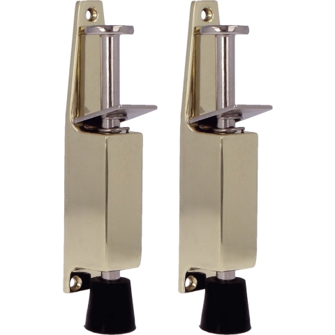 AMIG deurvastzetter / deurvergrendeling - 2x - 120 x 25mm - 28mm slag - voetbediening - goud -