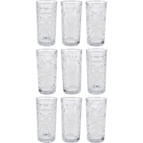 Waterglazen - 9x - 380 ml - longdrinkglazen - vaatwasserbestendig -